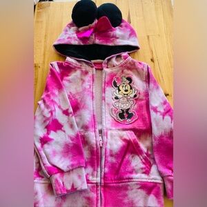 Disney Minnie Mouse Pink tie/dye hooded sweatshirt